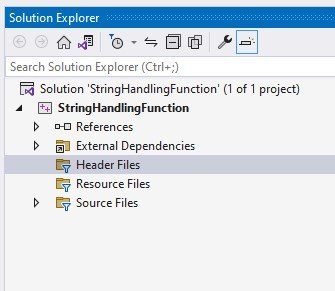 Solution explorer header file folder in visual studio