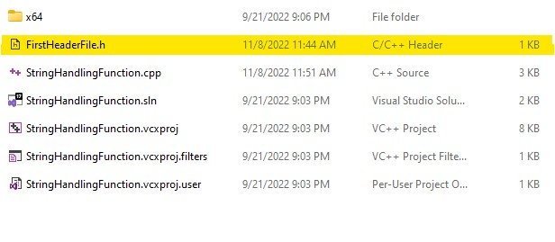 Header file location